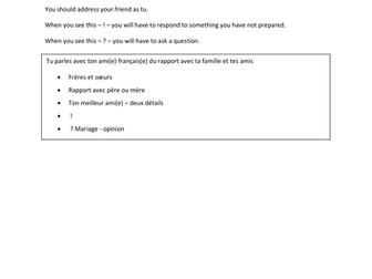 GCSE French Role Plays (new spec 1-9)