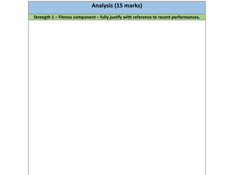 AQA GCSE PE (1-9) Coursework Analysis and Evaluation Booklet Template