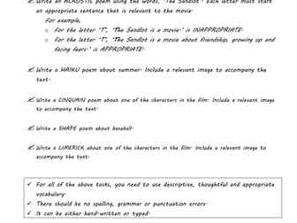 The Sandlot movie activities