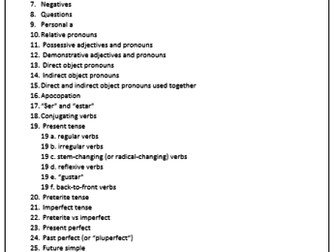 Spanish A Level Grammar Booklet - NOW WITH ANSWERS