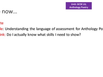AQA Anthology poetry - using the assessment criteria