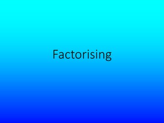 Factorising