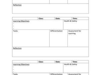 Weekly Lesson Plan Template