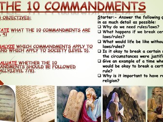 Judaism - The 10 Commandments