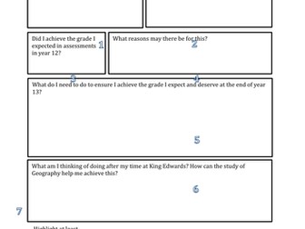 Year 13 Self Assessment Sheet