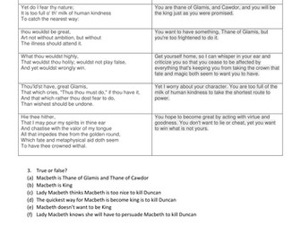 Macbeth Revision (Low/middle ability)