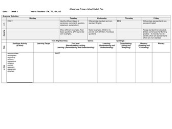 Week 1 Pig Heart Boy Malorie Blackman year 6 literacy planning