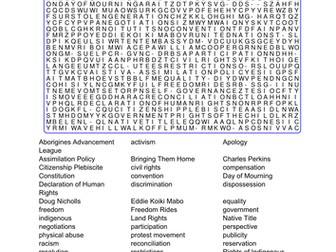 Aboriginal Rights and Freedoms Word Search