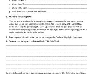 Falling from Grace differentiated worksheets
