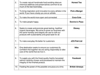 Mission statement match up