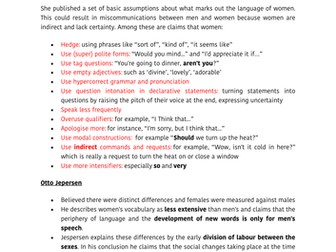 a level english language gender essay questions