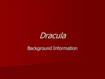 Dracula Pre-reading PPT and Worksheet