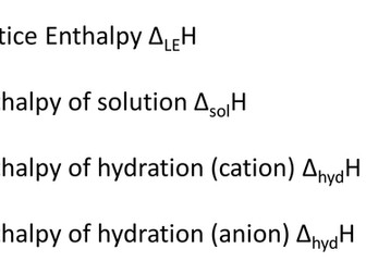 Born Haber Cycle Card Sort
