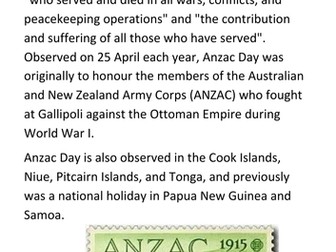 ANZAC Day Handout