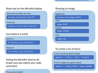 MicroBit Help Sheet (for MicroPython)