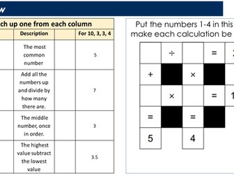 Averages Recap or Revision