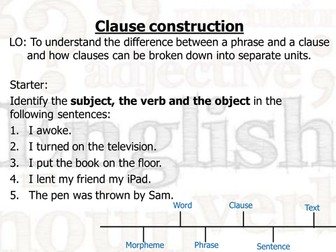 KS5 Language A level looking at clause types and variation
