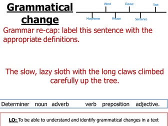KS5 language: grammatical change