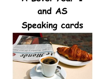 AQA French A Level Year 1 and AS speaking cards