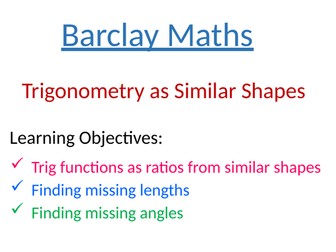 Trigonometry as Similar Triangles