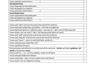 GCSE (Edexcel) Essay self assessment form
