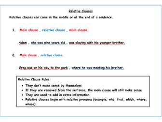 Relative Clause Information Poster