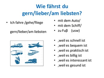 German transport preferences using "weil"