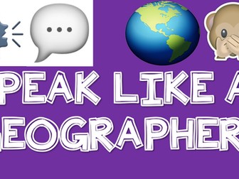 Speak Like a Geographer Display