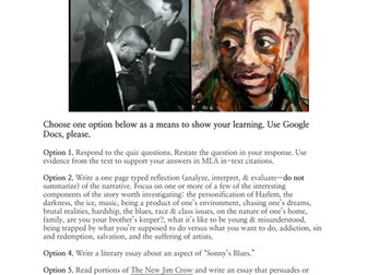 "Sonny's Blues" Assessment Options