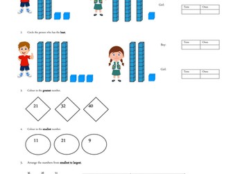 Yr2 Compare and order numbers to 100