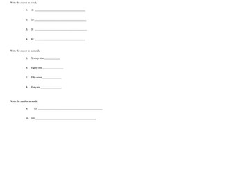 Yr 2 Read and Write Numbers to 100.