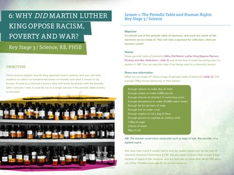 Why did Martin Luther King oppose poverty, racism and war?