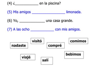 Spanish Years 8, 9 and GCSE - Preterite Past Tense, General Topics. 4 Resources.