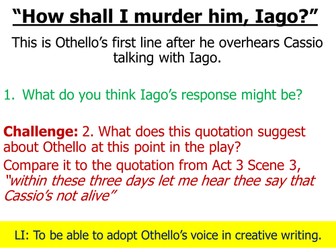 Othello Act 4 Exploring Othello's deterioration through creative writing