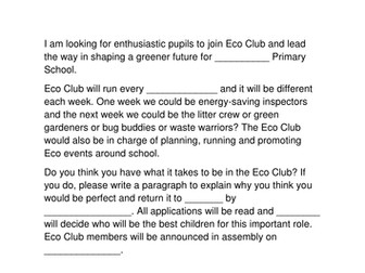 Eco Club Application Form