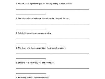 Light  - True or False Quiz (Assessment)