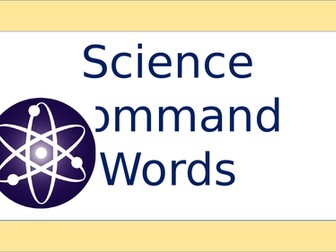 GCSE Science command word definitions and worked examples - classroom display or handouts