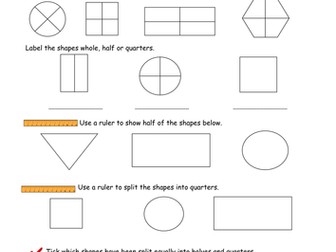 Fractions of 2D shapes