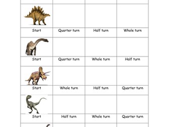 Turns - Quarter, Half, Three Quarter and Whole turns - Year 1