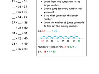 Missing numbers - Addition and Subtraction - Year 1