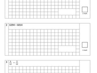Subtraction Arithmetic Practice Papers (editable, with answers) -  Year 5 & Year 6