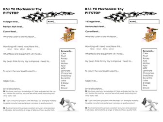 KS3 Mechanical toy (Automata)progress checker