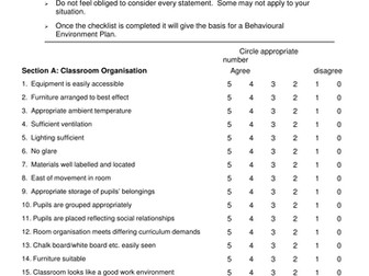 Behaviour Checklist