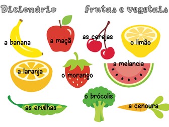 Portuguese picture dictionary - fruit and veg