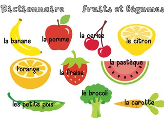 French picture dictionary - fruit and veg