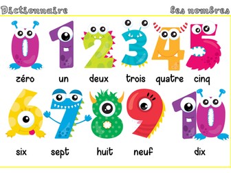 French picture dictionary - numbers