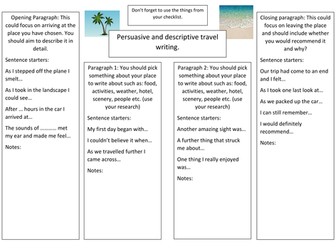 Travel writing scaffolding