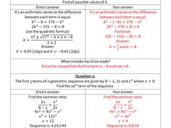 Erica's Errors On Sequences and Series