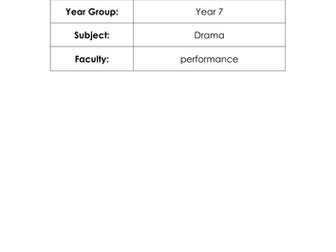 Drama Year 7 Baseline / Oracy and Pantomime Scheme of Work