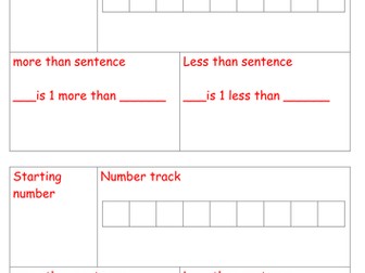 year 1 White Rose one more and one less grids, reasoning and notebook file